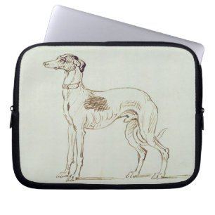 A Greyhound, Facing Left (pen & ink on paper) Laptop Sleeve