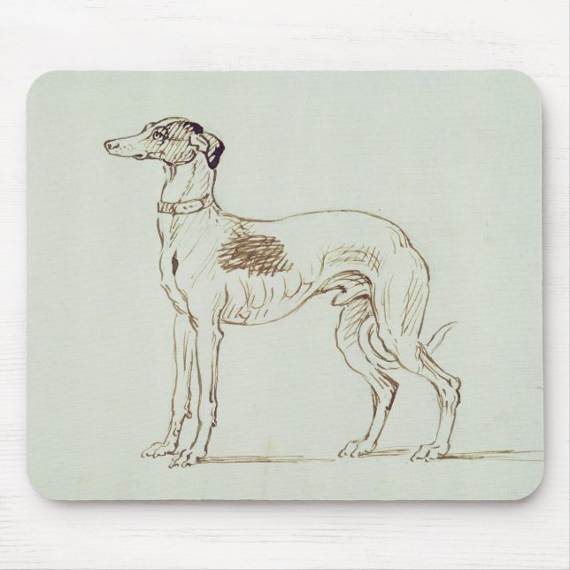 A Greyhound, Facing Left (pen & ink on paper) Mouse Mat (Front)