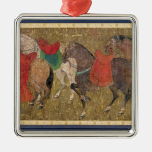 A Groom with Horses Metal Tree Decoration