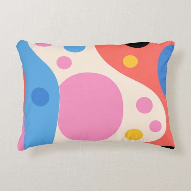 A Groovy Explosion of Colour and Shape Decorative Cushion (Front)