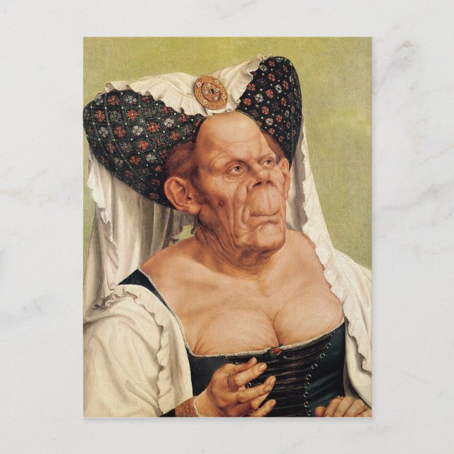 A Grotesque Old Woman, possibly Princess Margaret Postcard (Front)