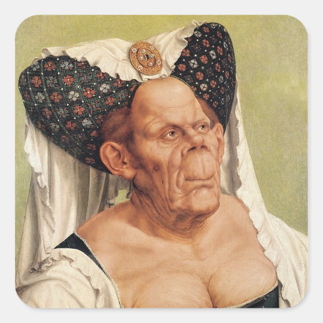A Grotesque Old Woman, possibly Princess Margaret Square Sticker (Front)