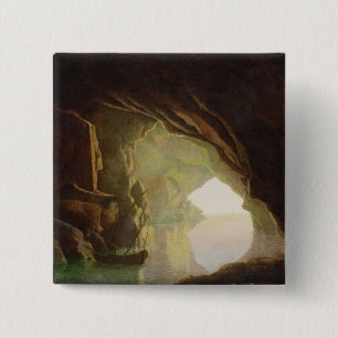 A Grotto in the Gulf of Salerno, Sunset, c.1780-1 15 Cm Square Badge