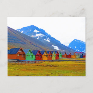 A group of houses at Longyearbyen, Svalbard Postcard
