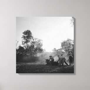 A group of Mexican charros bullfighters twist Canvas Print