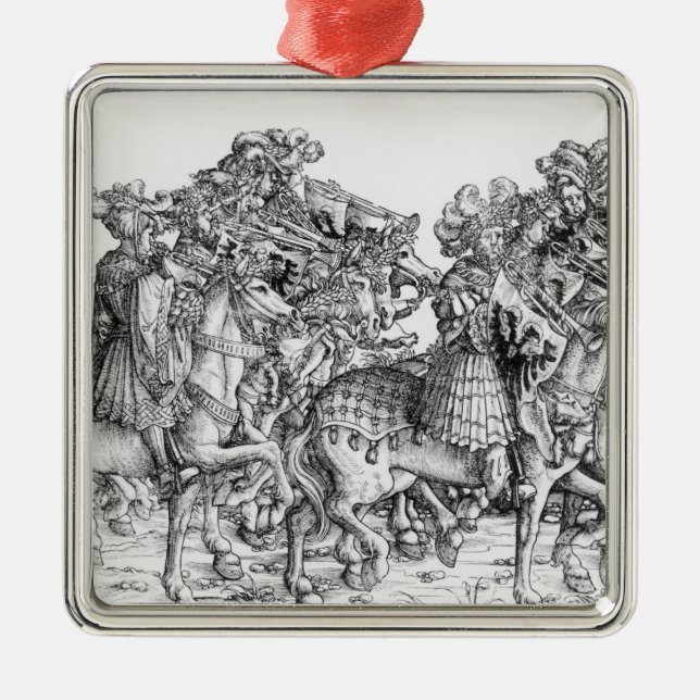 A group of mounted trumpeters metal tree decoration (Front)