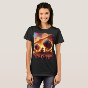 a group of people are watching a fireworks display T-Shirt