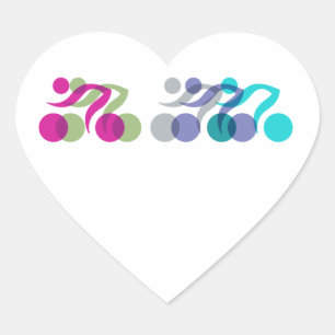 A group of riders heart sticker