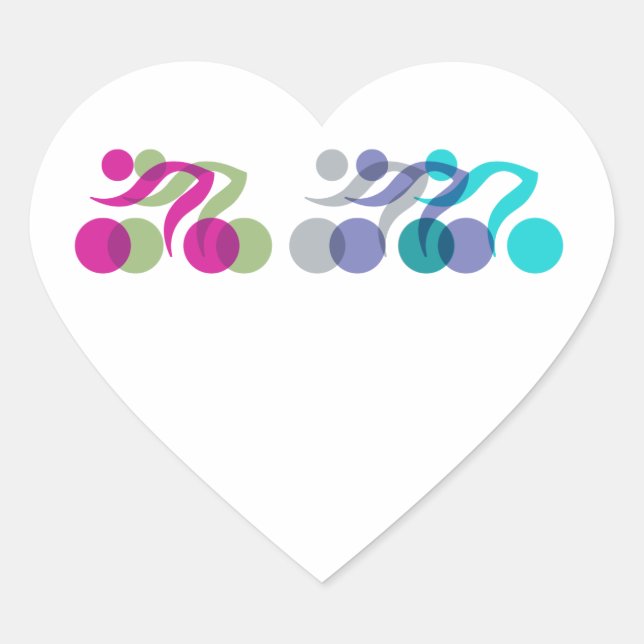 A group of riders heart sticker (Front)