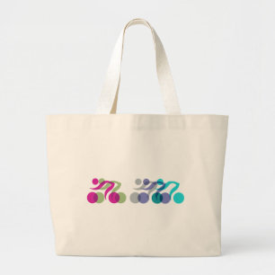 A group of riders large tote bag