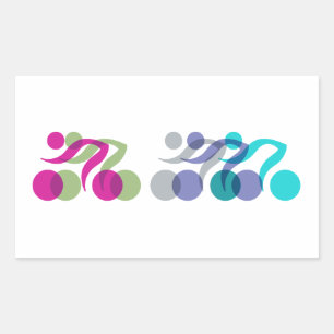 A group of riders rectangular sticker