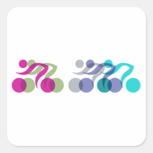 A group of riders square sticker