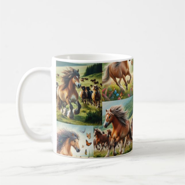 A group of wild horses running coffee mug (Left)