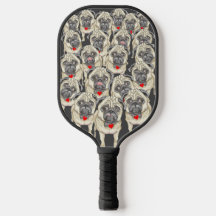 A Grumble of Pugs Pickleball Paddle