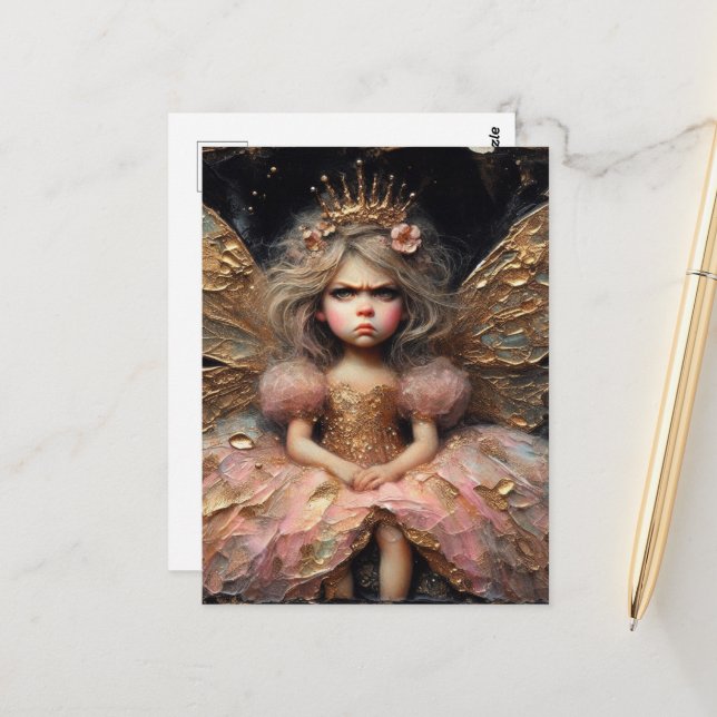 A grumpy fairy postcard (Front/Back In Situ)