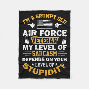 A grumpy old air force veteran retired airman fleece blanket