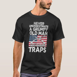 A Grumpy Old Man US Flag  Sports Shooter & Clay Pi T-Shirt