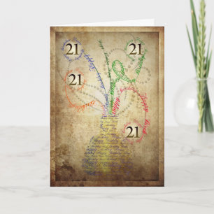 A grungy 21st birthday card