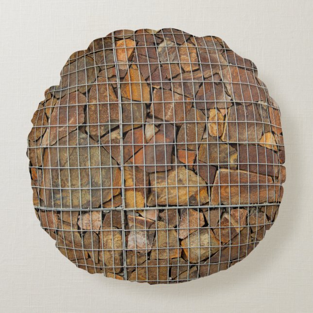 A grungy brick wall texture as backgroundabstract, round cushion (Front)