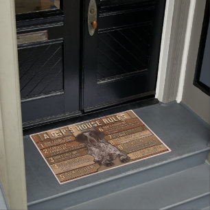 A GSP's House Rule Doormat, Funny Dog Doormat