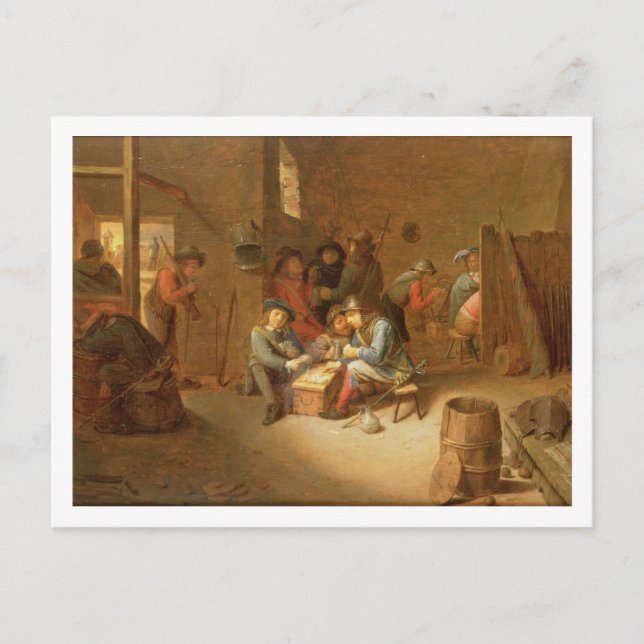 A Guardroom Interior with Soldiers playing Cards ( (Front)