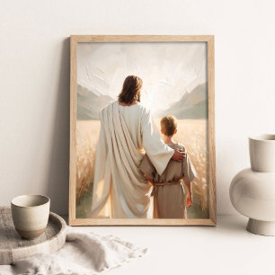 A Guiding Hand, Christian Wall Art, Picture of Jes Poster