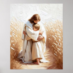A Guiding Saviour, Christian Art, Jesus Hugging Bo Poster