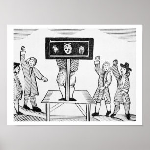 A Guilty Man in the Village Pillory, copy of a 16t Poster