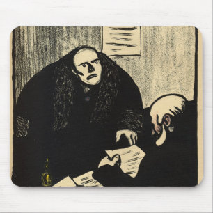 A guilty suspect tries to raise a question mouse mat