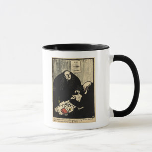 A guilty suspect tries to raise a question mug