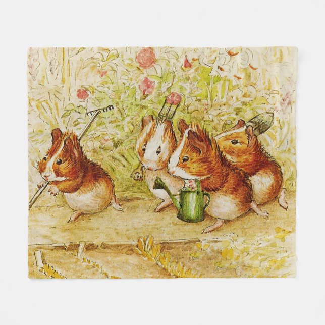 A Guinea Pig Garden of Our Own by Beatrix Potter Fleece Blanket (Front (Horizontal))