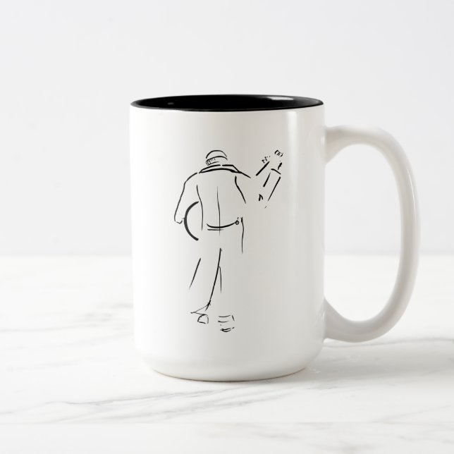 A Guitar Player Walking Away Two-Tone Coffee Mug (Right)