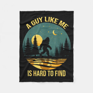 A Guy Like Me Is Hard To Find Funny Bigfoot Retro  Fleece Blanket