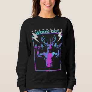 A GYM DEER - WORKOUT EXERCISE FUN VIBES SWEATSHIRT