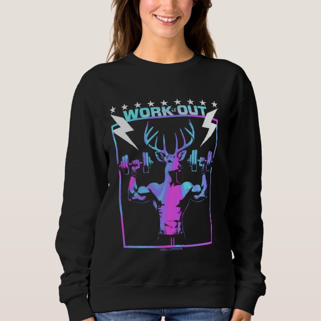 A GYM DEER - WORKOUT EXERCISE FUN VIBES SWEATSHIRT (Front)