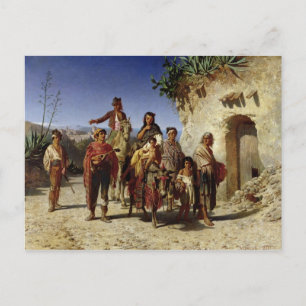 A Gypsy Family on the Road, c.1861 Postcard