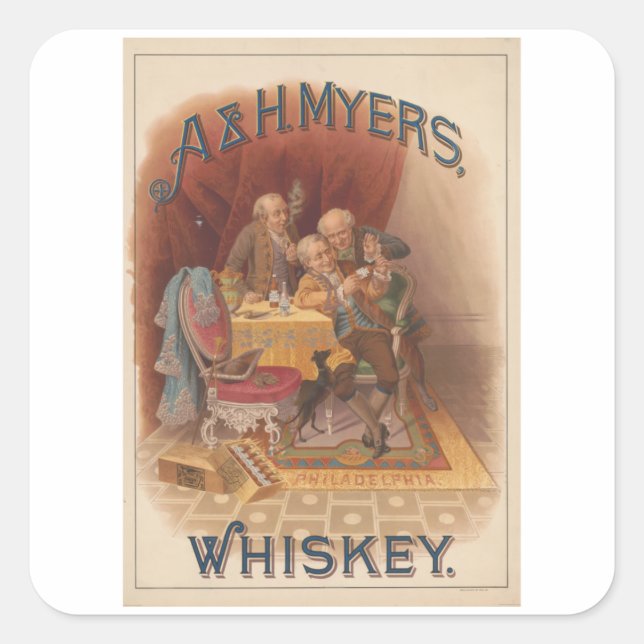 A & H. Meyers - Vintage Whiskey Square Sticker (Front)