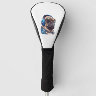 A Habu dog wearing sunglasses and headphones Golf Head Cover