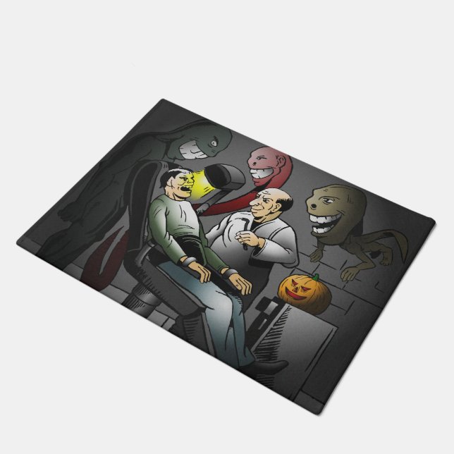 A Halloween night at the dentist Doormat (Angled)