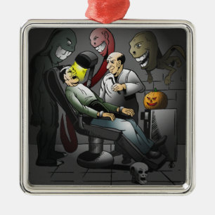 A Halloween night at the dentist Metal Tree Decoration