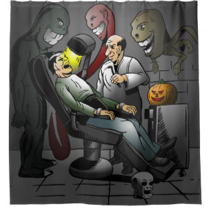 A Halloween night at the dentist Shower Curtain