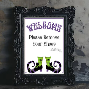 A Halloween Please Remove Shoes Sign
