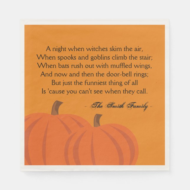 A Halloween Poem Napkin (Front)