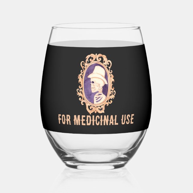 A Halloween Portrait: Stemless Wine Glass (Front)