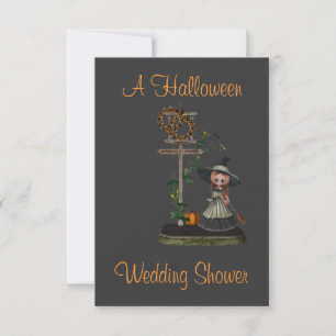 "A Halloween Wedding Shower" Witch/Street Sign Invitation