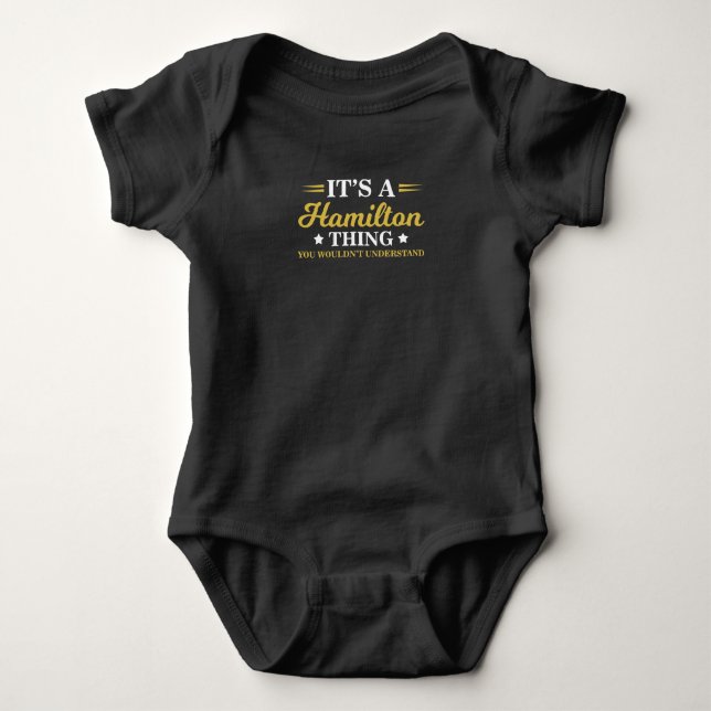 A Hamilton Thing You Wouldn't Understand Baby Bodysuit (Front)