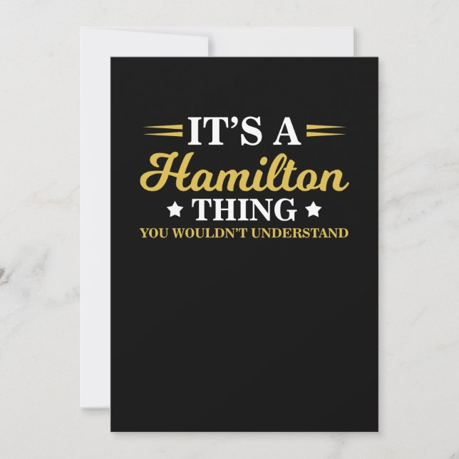 A Hamilton Thing You Wouldn't Understand Invitation (Front)