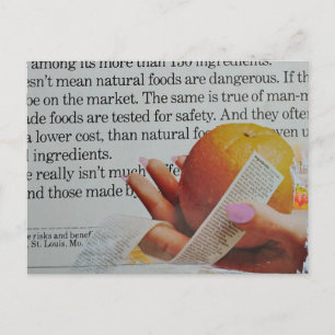 A Hand Holds Orange Long Ingredients List Postcard