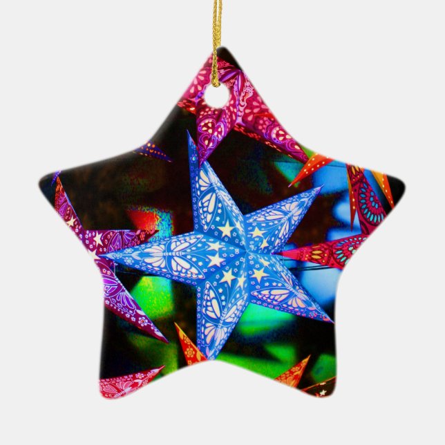 A handful of stars ceramic tree decoration (Front)