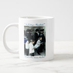 A Hanukkah mug<br><div class="desc">This Chanukah mug features a photograph of Jews praying at the Wailing Wall in Jerusalem . The text on the mug reads "A Lichtiger Hanukkah!" at the top and "A bright, brilliant, luminous Hanukkah!" at the bottom. The image captures a moment of cultural and religious significance, making it a meaningful...</div>